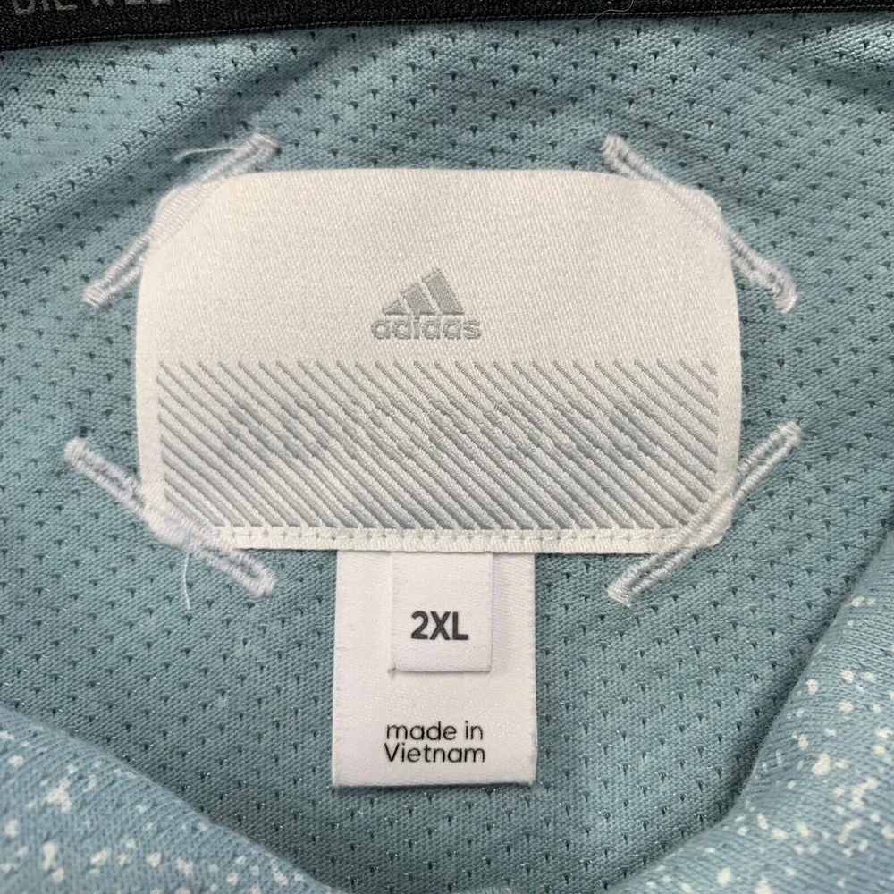 adidas ADICROSS Golf Polo Shirt Mens 2XL‎ Teal Blue Tech Performance Stretch